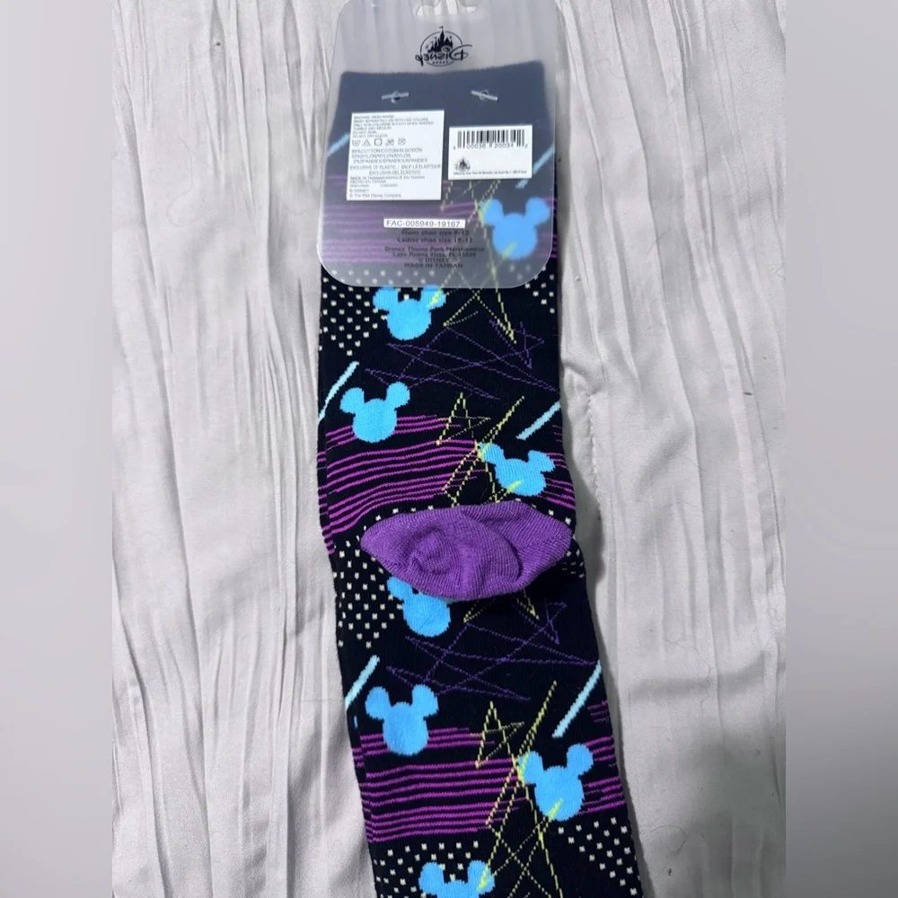 Disney Men's Mickey Mouse Socks - Black, Blue, and Purple
